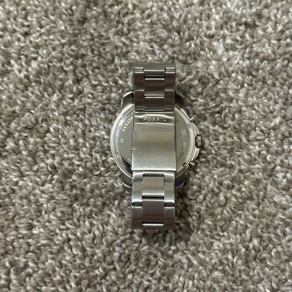 Fossil Men's Sport Tourer Chronograph silver stainless steel watch MINTY READ